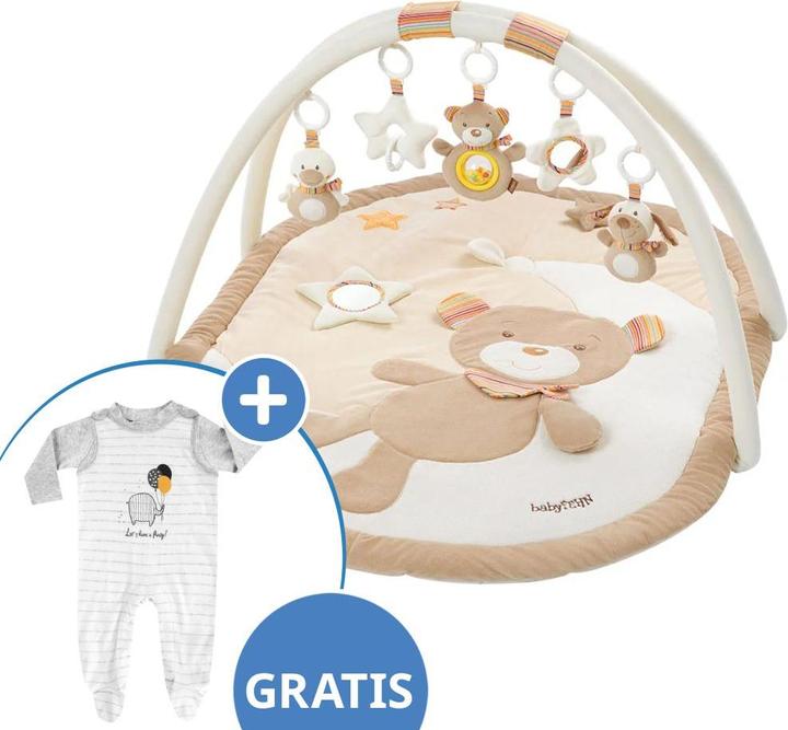 Fehn Spielbögen & Spieldecken 3D Activity-Decke Teddy - Rainbow + GRATIS Strampler