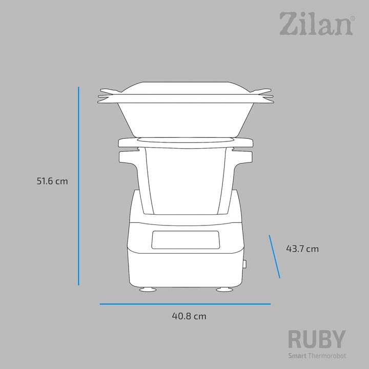 Actual product image Zilan Multifunktionelle Küchenmaschine mit WLAN, Touchscreen, Waage und App-Steuerung (1000 W, 3 l)