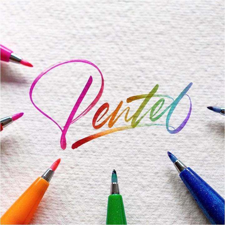 Image du produit Pentel Brush Sign Pen 12 pièces (Violet, Vert, Bleu, Pink, Rouge, 12 x)