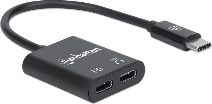 Image du produit Manhattan Prise USB-C vers le port audio USB-C et le port PD USB-C Power Delivery (0.11 m, USB 2.0)