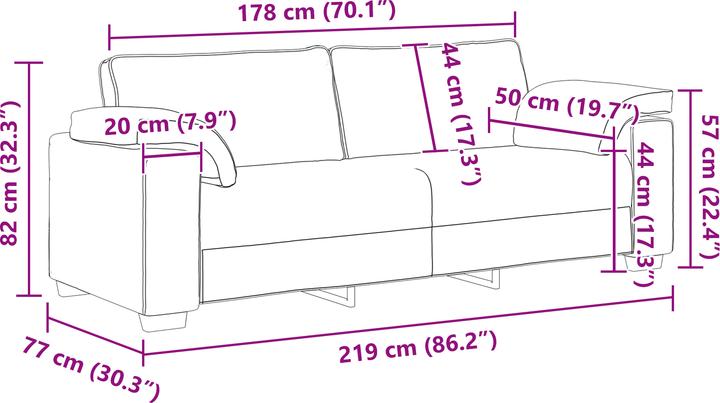 Produktbild vidaXL Stoff-Sofa (2-Sitzer, 3-Sitzer)