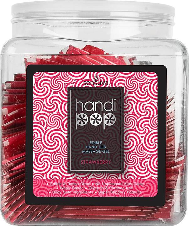 Actual product image Sensuva handipop edible massage gel strawberry 6 ml