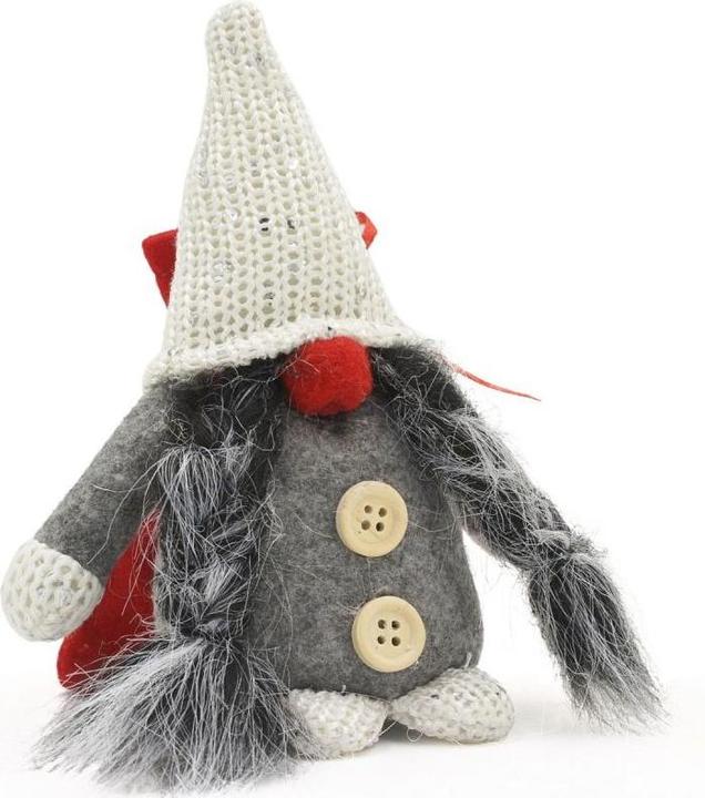 Produktbild Saska Garden Mikołajek Dekoracyjny Z Workiem Na Prezent 15cm Ciemno Szary