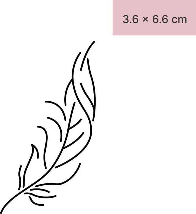 Actual product image minink Temporary tattoo - curved feather