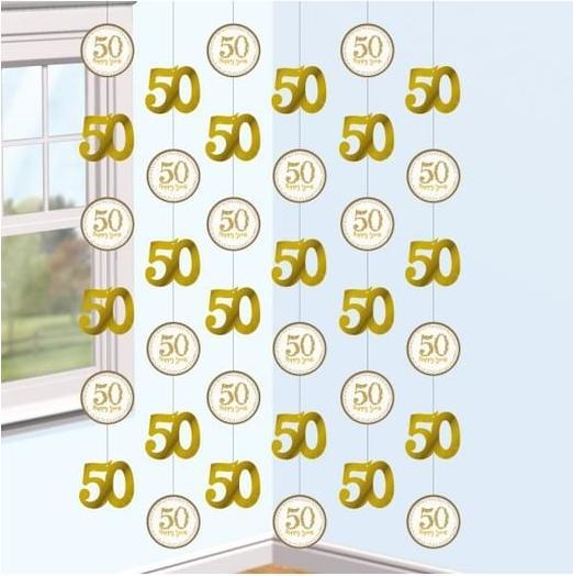 Produktbild Amscan 6 Deko-Hänger Golden Anniversaries Folie 213 cm (6 Stück)
