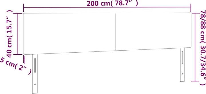 Image du produit vidaXL LED Kopfteil (200 x 5 x 88 cm)
