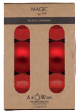Produktbild Inge’s Glas Christmas Decor INGES CHRISTMAS DECOR Weihnachtskugel 10 cm Rot, 6 Stück (6 -teilig)