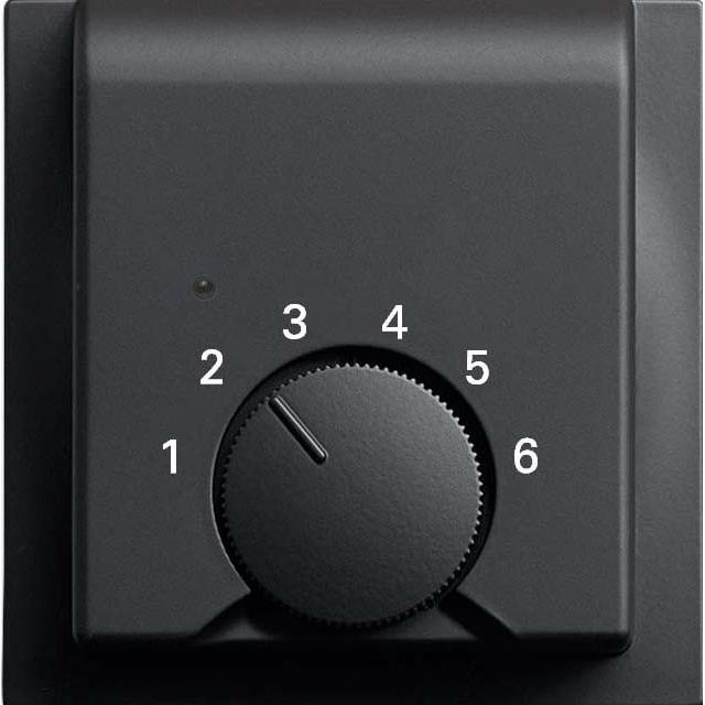 Busch-Jaeger Temperaturreglerabdeckung, Thermostat, Schwarz