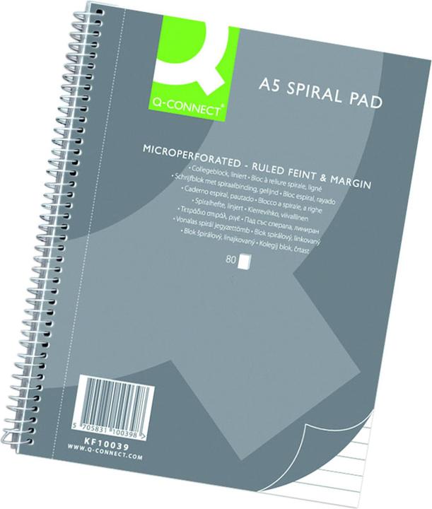 Produktbild Q-Connect Collegeblock (A5, Liniert, Harter Einband)