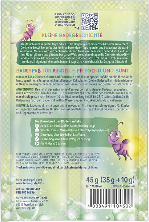 Actual product image Tetesept Kids glitter foam bath fairy dust (Bath salts)