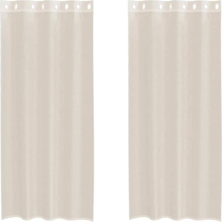 VidaXL Voile Vorhänge mit Stangentaschen 2 Stk. Creme
