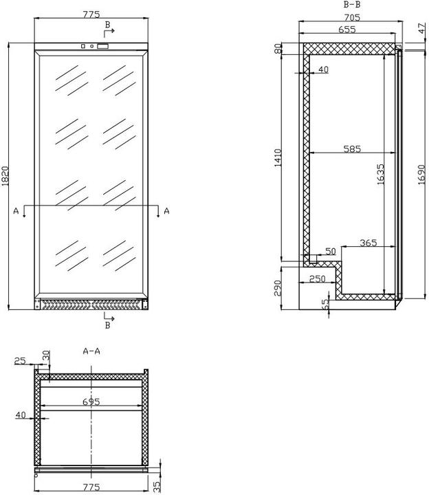 Actual product image Gastro Hero Storage refrigerator ECO with glass door (590 l)