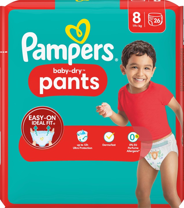 Immagine prodotto Pampers Baby-Dry Pants (Dimensione 8, Pacco trasportabile, 26 Pezzo/i)
