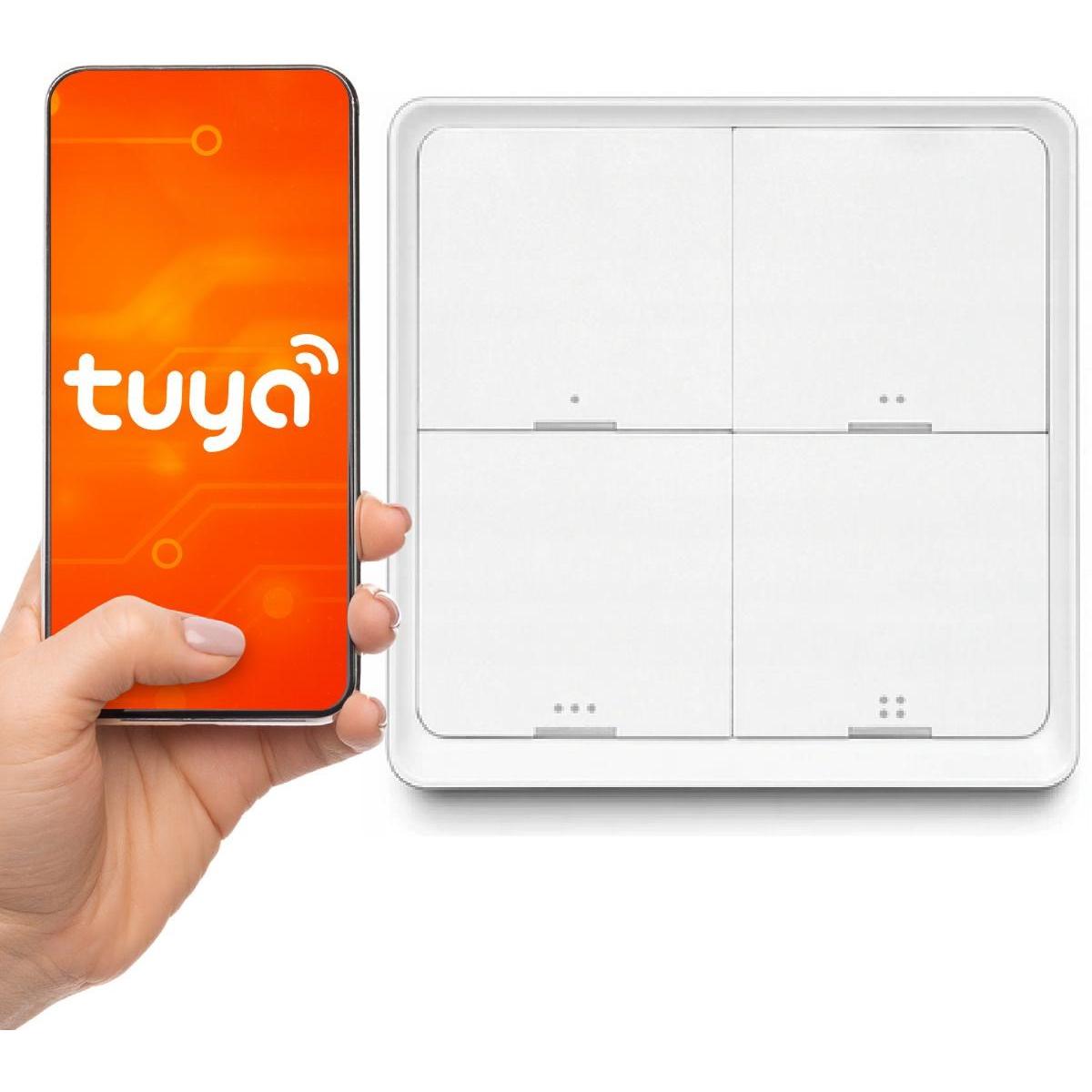 Tuya Fernbedienung ZigBee Taste SC04 Smart 4 Kanäle 12 Szenen, Fernbedienung