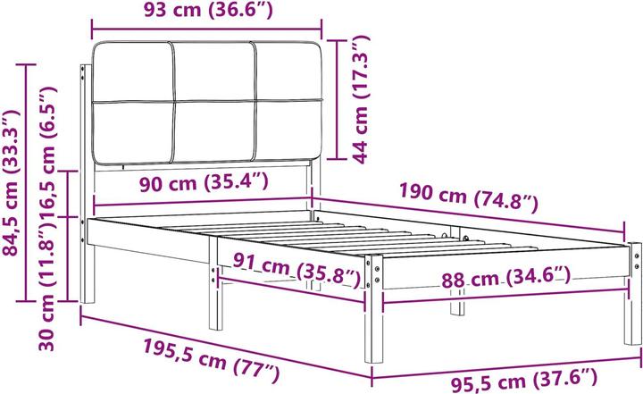 Image du produit vidaXL Bettrahmen (90 x 190 cm)