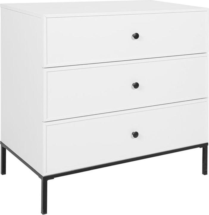 Petits-Meubles Bellamy Lumi 3-drawer chest White and black (90 x 50 x 86.50 cm)