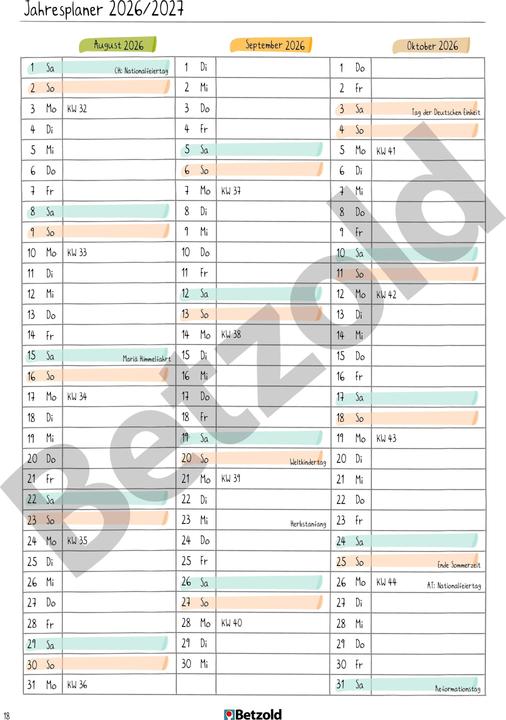 Produktbild Betzold Kita-Planer, Hardcover (A4)