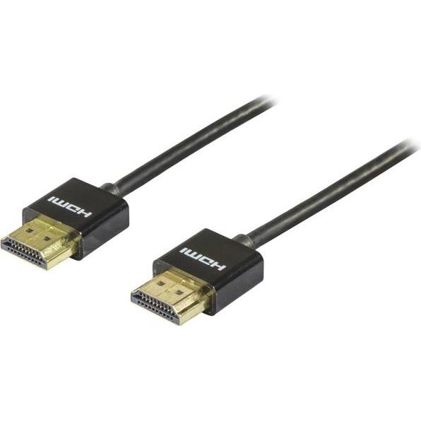 Deltaco HDMI-1092 HDMI-Kabel 2 m HDMI Typ A (Standard) Schwarz (2 m, HDMI), Video Kabel