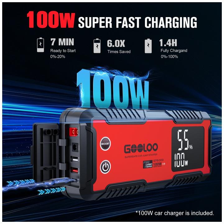 Image du produit Gooloo GT6000 Jump-Starter 6000 A Spitzenstrom (6000 A, 27000 mAh)