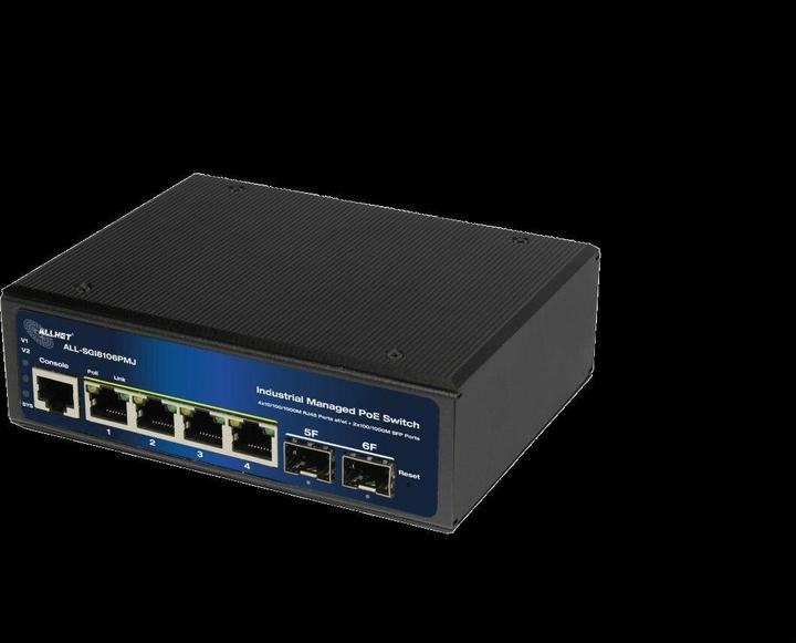 Productafbeelding Allnet Switch industriële volledig beheerde Layer2+ 6-poorts GbE &bull PoE-budget 120W &bull 4x PoE bij (6 ports)