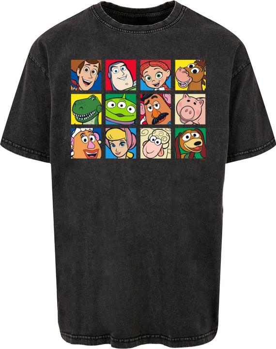 Actual product image Absolute Cult Toy Story - Character Squares Acid Washed Oversize Tee - 115009 (3XL)