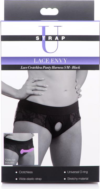 Produktbild XR Brands Envy StrapOnGurtzeug mit offenem Schritt und Spitze Schwarz