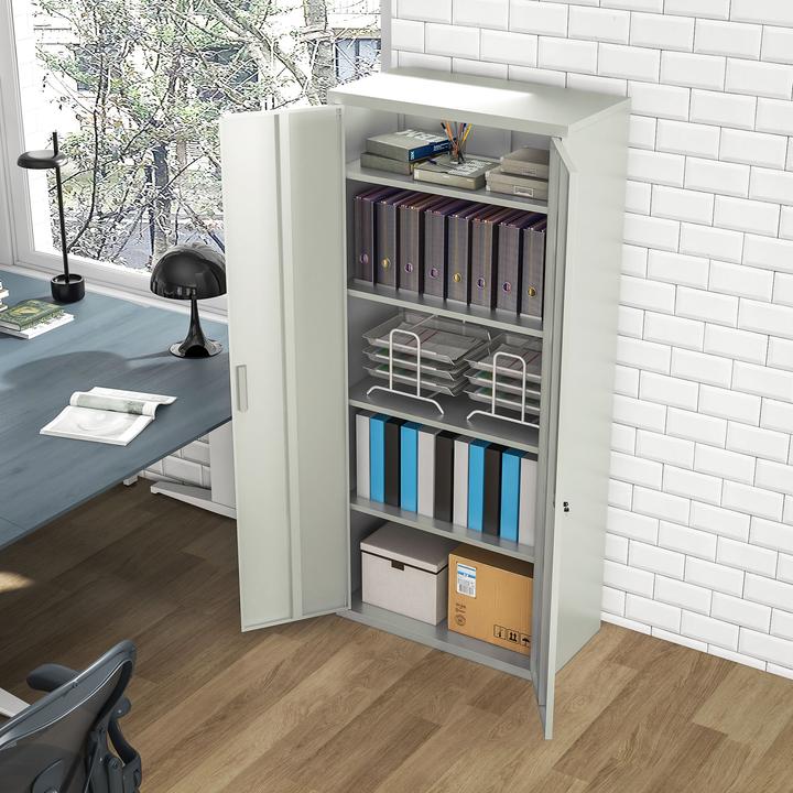 Actual product image Homcom Aktenschrank Stahl Weiss (80 x 40 x 180 cm)