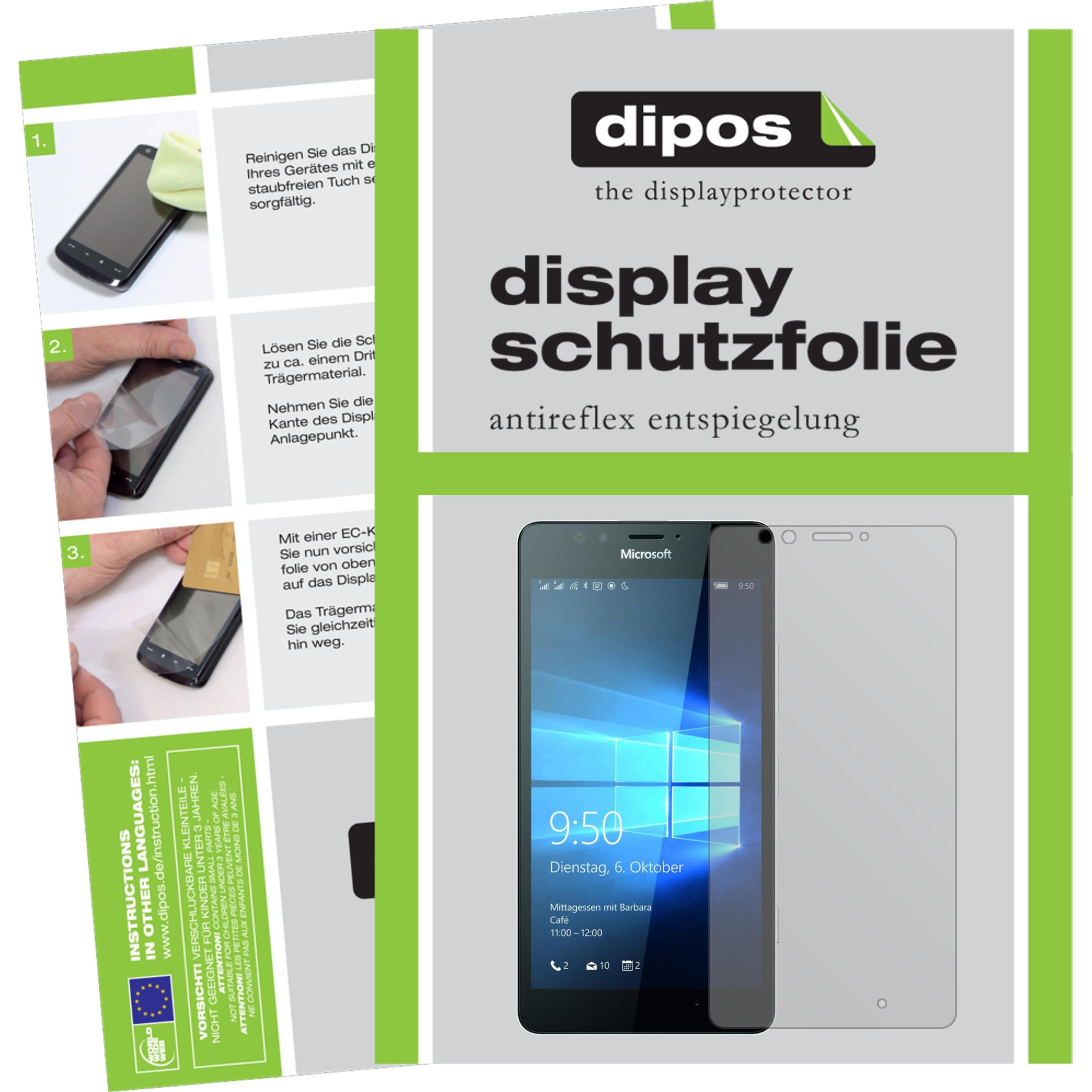 Dipos Displayschutzfolie Antireflex (2 Stück, Microsoft Lumia 950), Smartphone Schutzfolie, Transparent