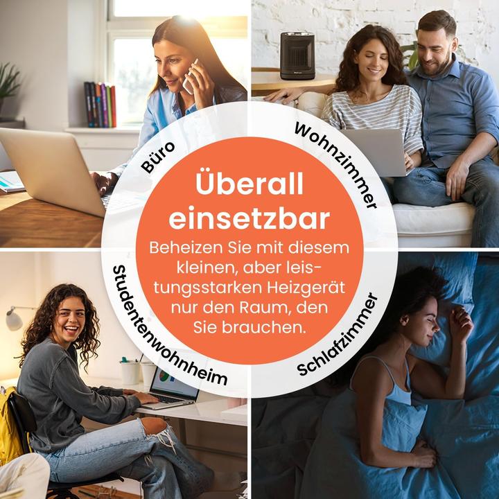 Actual product image Breeze Mini Ceramic Fan Heater 1800W Black (1800 W)