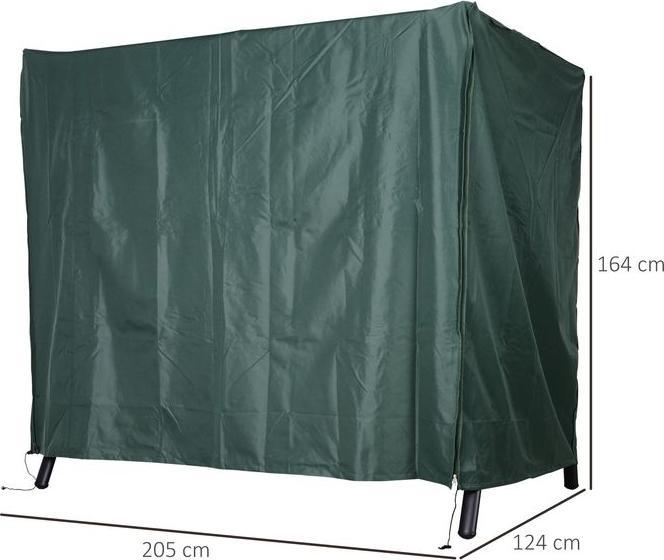 Immagine prodotto Swisshandel24 Copertura per altalena da giardino Verde impermeabile 205 x 124 x 164 cm