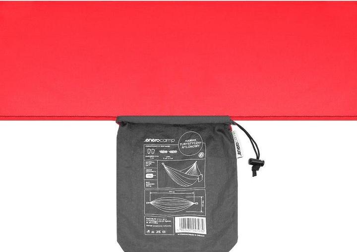 Produktbild Enero Camp Touristische Hängematte 2 Personen 270x140cm Schwarz Rot