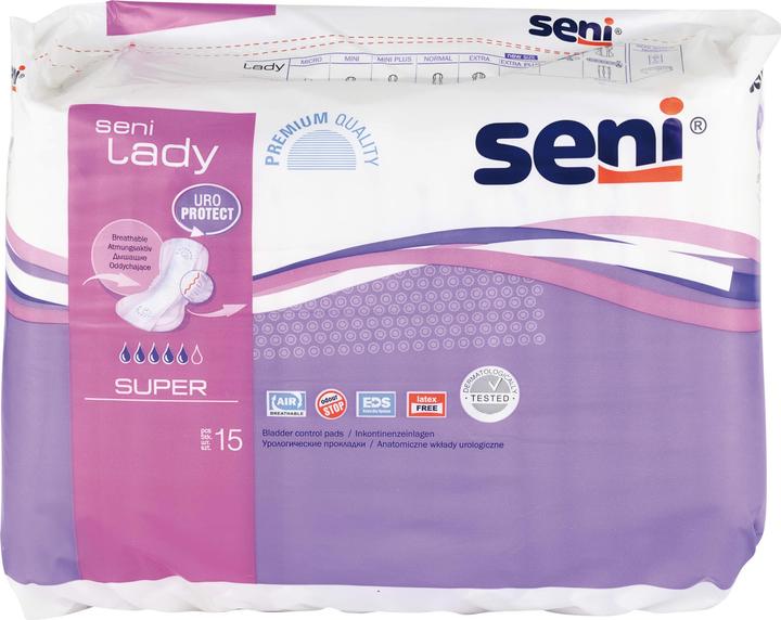 Produktbild Seni Lady Super Einlagen atmungsaktiv anatomisch 18x37cm 5 Tropfen (15 x)