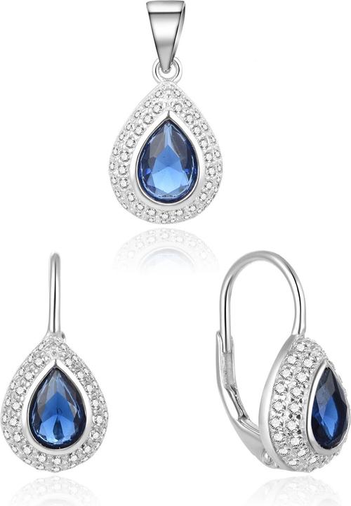 Immagine prodotto Beneto Set di gioielli in argento con zirconi AGSET174L (ciondolo, orecchini)