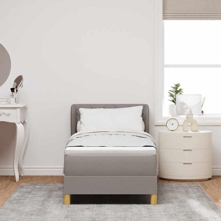 Actual product image VidaXL Box spring bed with mattress fabric taupe (80 x 200 cm)