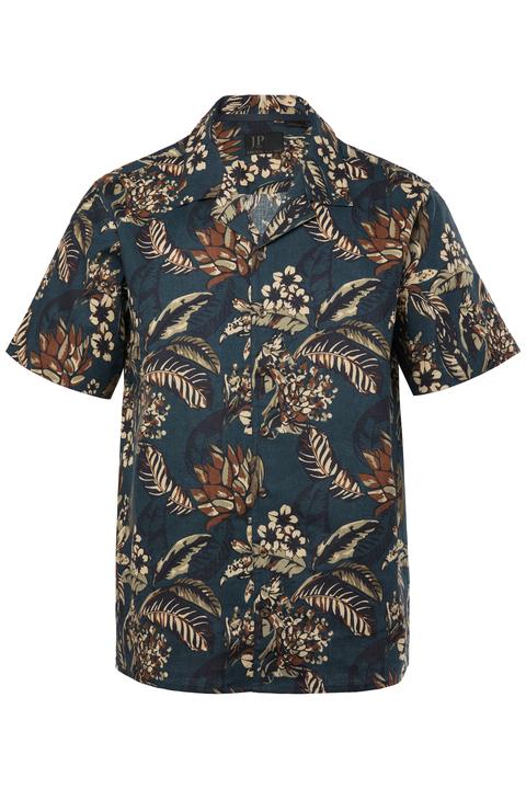 Immagine prodotto JP1880 Leinenmix-Hemd, Halbarm, Cuba-Kragen, Alloverprint, Cuba-Fit (L)