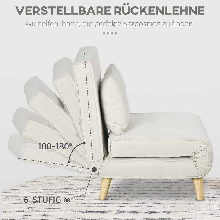 Immagine prodotto Homcom Schlafsessel Polyester, Stahl Cremeweiss