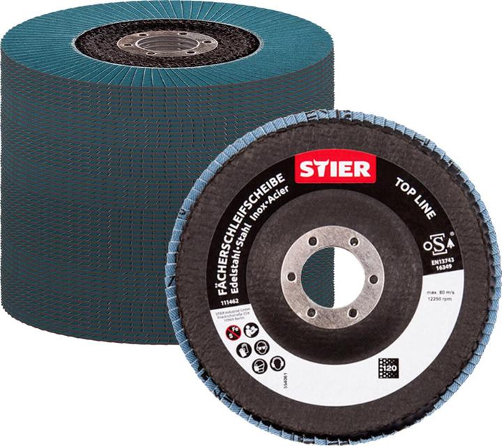 Produktbild Stier Fächerschleifscheibe 115x22,23 K80 (80)