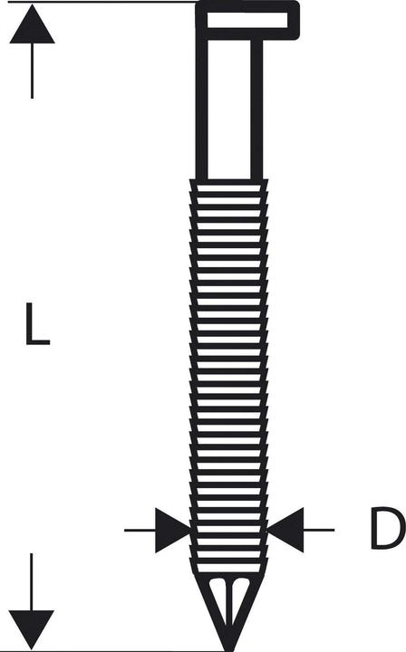 Bosch Professional Zubehör Clou en bande à tête en D SN34DK 50R, 2,8 mm, 50 mm, nu, rainuré