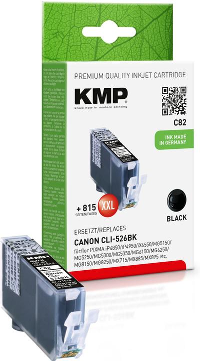 Produktbild KMP C82 Tintenpatrone kompatibel mit Canon CLI-526 BK (BK)