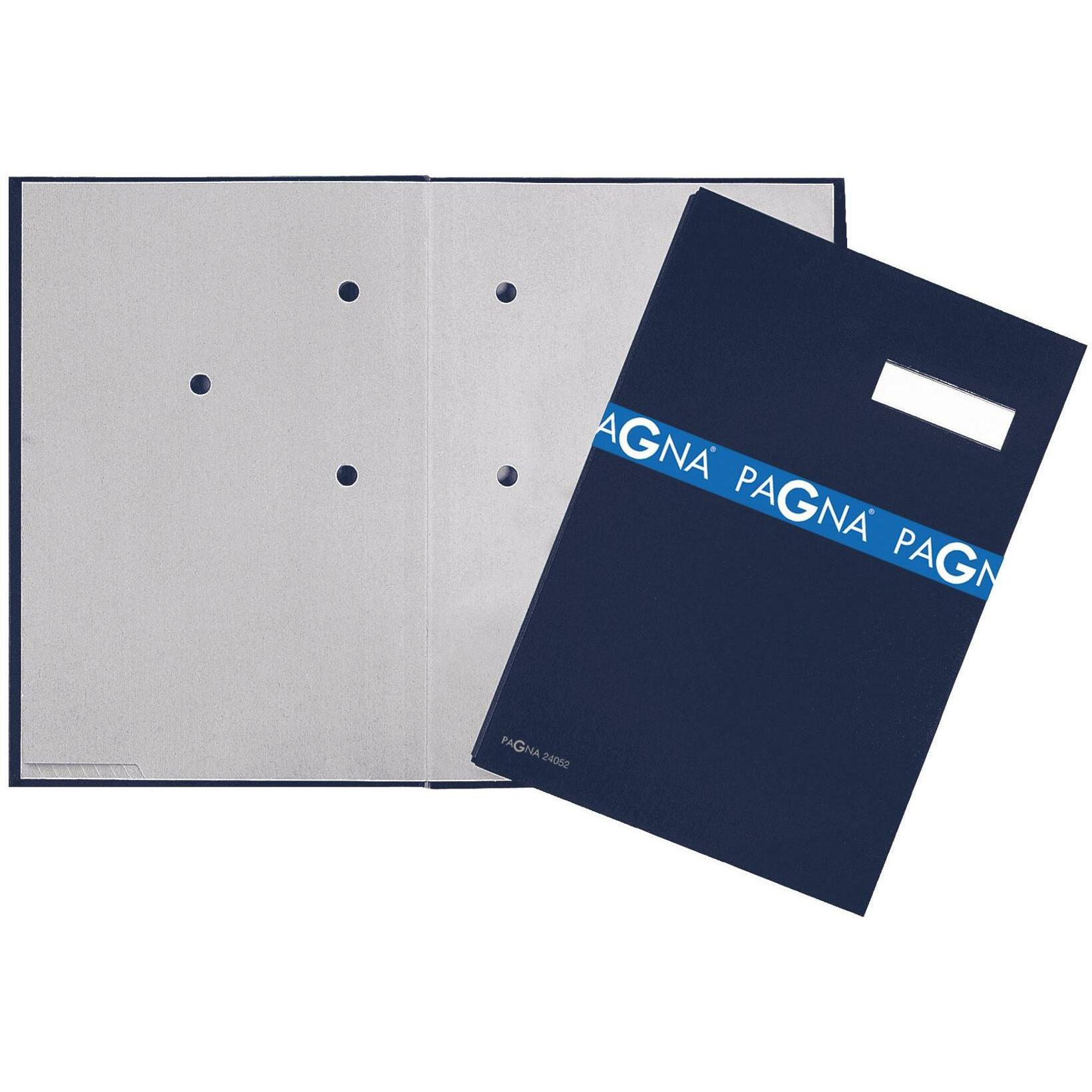 Pagna, Mappe, Unterschriftenmappe Leinen mit 5 Fächer, Blau (A4, 1 x)