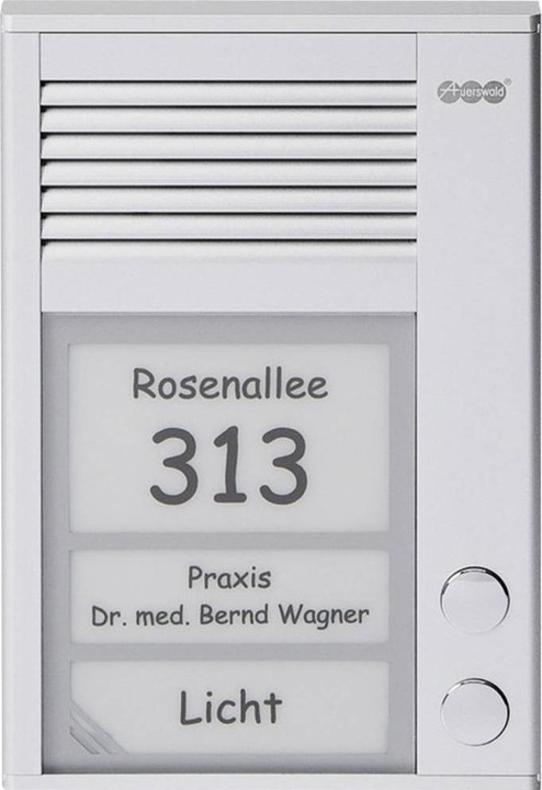 Produktbild Auerswald TFS-Dialog 202 fuer a/b-Nebenstellenanschluss / 2 Klingeltaster / Slim-Line-Gehaeuse / Aluminiump... (Kabelgebunden)