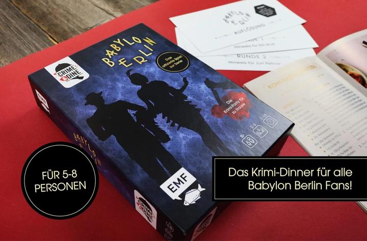 Produktbild Crime & Dine – Das Krimi-Dinner-Set: Babylon Berlin – Das offizielle Spiel zur Serie! (Deutsch, Business Elephant Paperdice Solutions GmbH, 2022)
