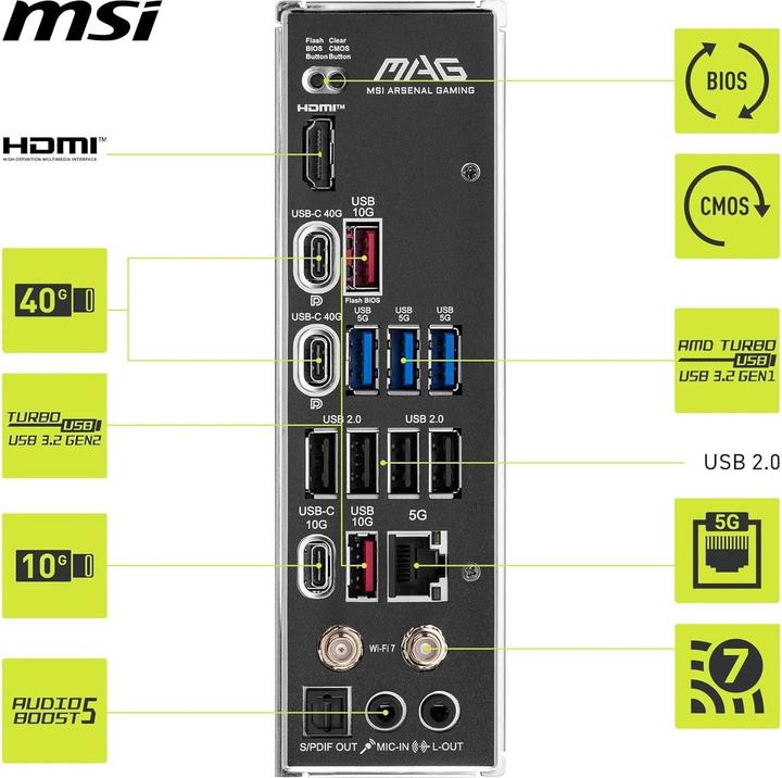 Produktbild MSI MAG X870 Tomahawk WIFI (AM5, AMD X870, ATX)
