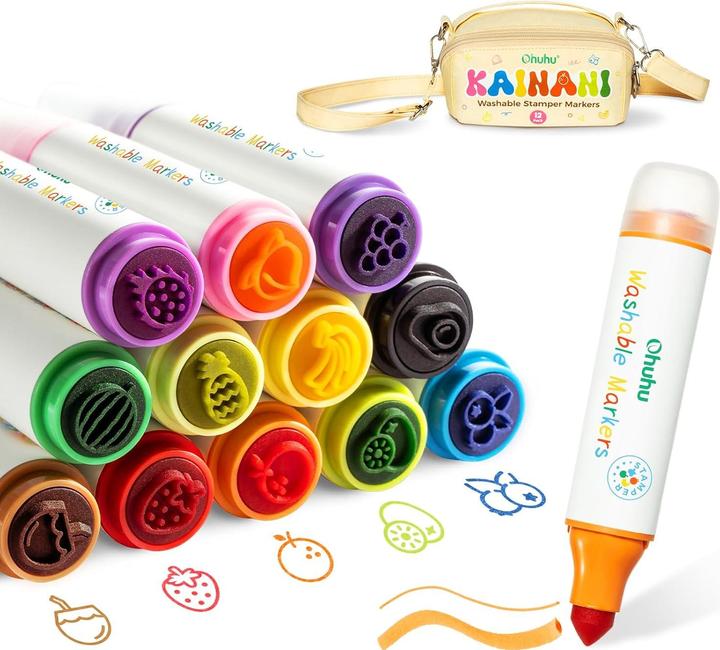 Actual product image Ohuhu Kainani Abwaschbare Marker für Kinder (12 Stk.) (12x)