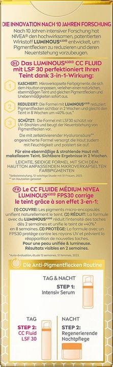 Immagine prodotto NIVEA Cellular Luminous630 3-in-1 CC Fluid (Valore medio)