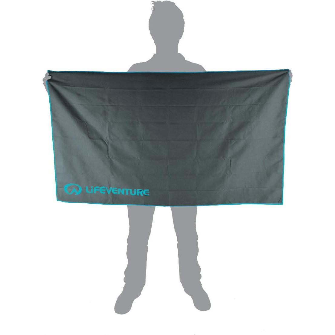Thumbnail - Lifeventure, Reisehandtuch, Recycled SoftFibre Trek Towel, Grey, Extra Large, Grau