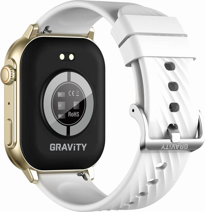 Actual product image Gravity GT15-10 Damen-Smartwatch, weisses Silikonarmband + goldenes Armband