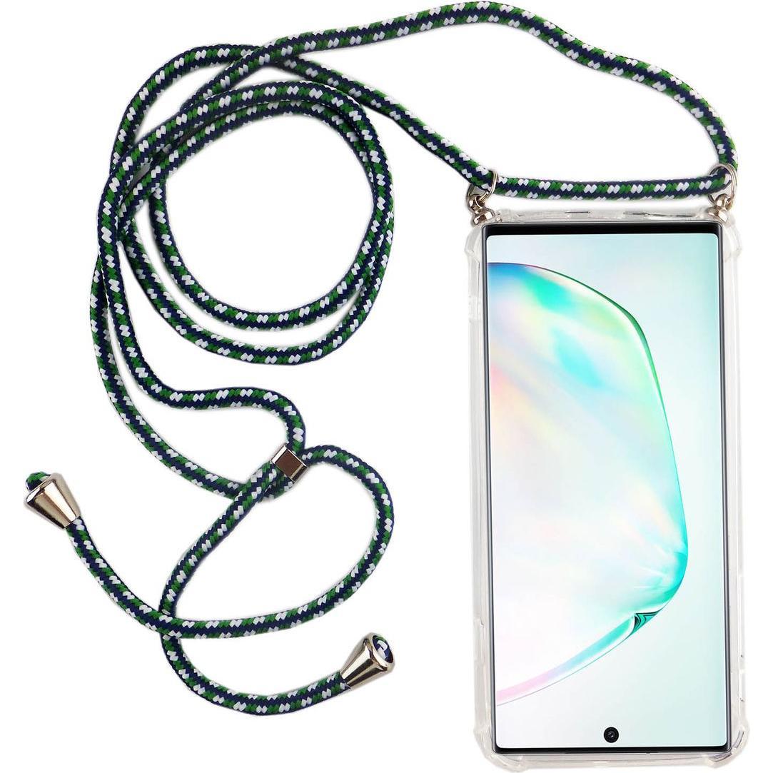 Thumbnail - König Design Handykette für Samsung Galaxy Note 10 mit Band Case zum umhängen Kordel Grün Neu, Handykette, Transparent
