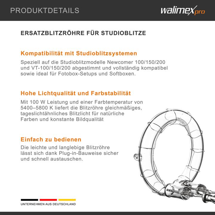 Produktbild Walimex Ersatzblitzröhre Newcomer/VT 100-200