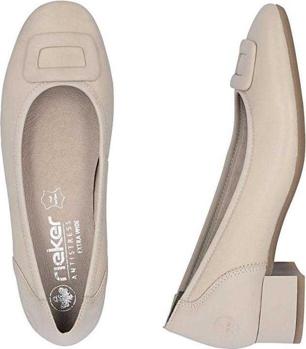 Produktbild Rieker Women's leather pumps with low heels, beige, 43453-62 (43)